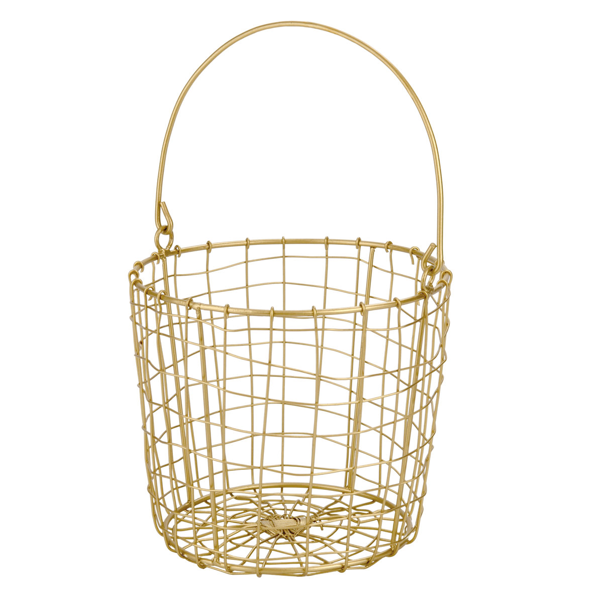 シトア ワイヤーバスケット ワイヤーハンドル ラウンド L バスケット かご ( 収納 カゴ 籠 丸型 収納バスケット 小物入れ ハンドメイド 小物収納 取っ手付き ワイヤー 鉄 アイアン おしゃれ オシャレ かわいい )