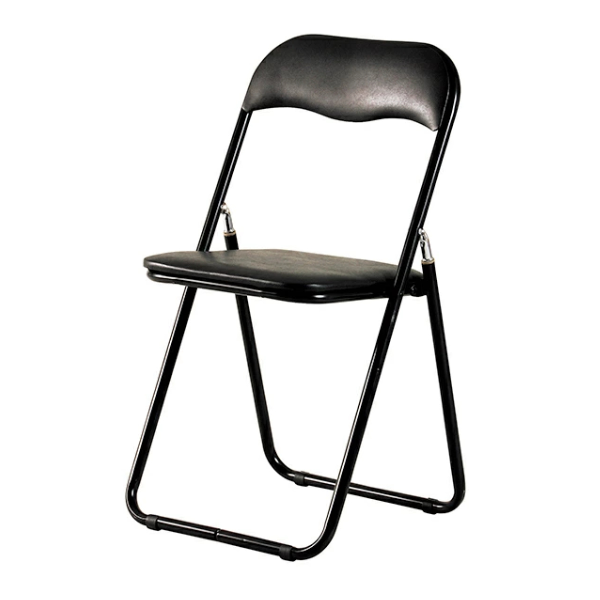 パイプ椅子 4脚セット 座面高46cm スチールフレーム 折りたたみ椅子 ( 椅子 イス パイプ パイプイス 折り畳み チェア 折り畳み椅子 会議椅子 パイプチェア 背もたれ付き 46センチ ) 【ブラック】 ブラック
