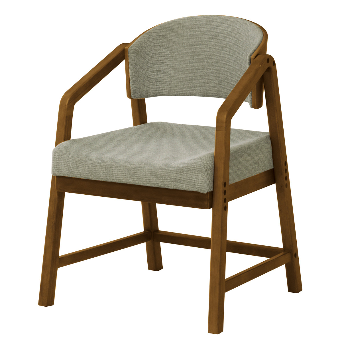 ダイニングチェア 座面高39cm・41cm・43cm シニアに優しい木製チェア ( 食卓椅子 チェア ダイニング イス 椅子 サポートチェア 高齢者 シニア 高さ調節 立ち上がりサポート アーム付き 補助 食卓 リビング おしゃれ 木製 天然木 ) 【ブラウン】 ブラウン