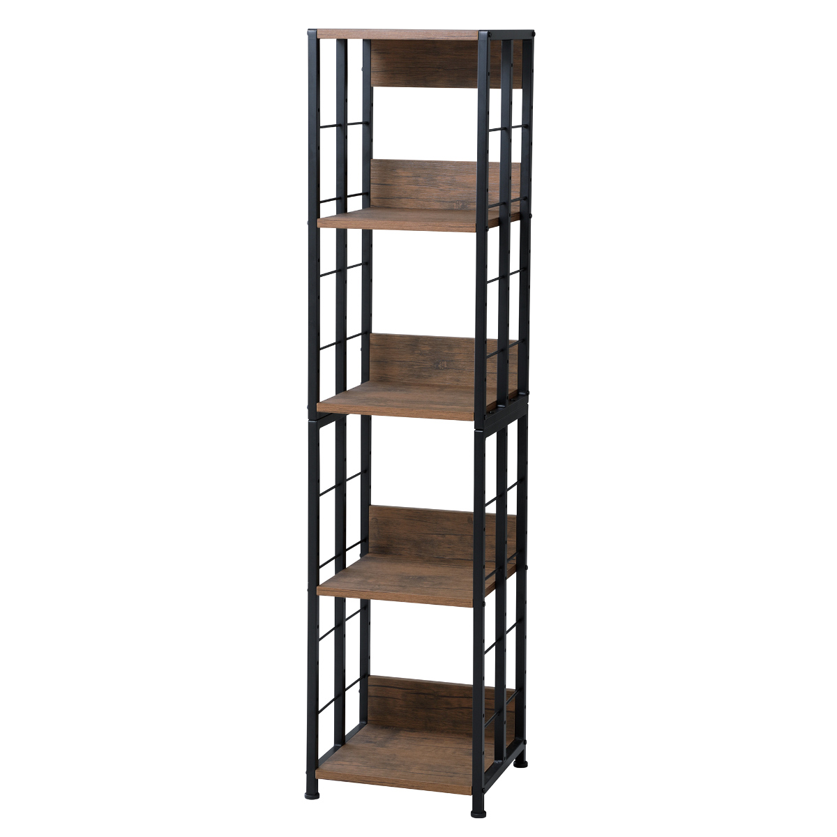 マルチラックS 幅35cm 可動棚 ディスプレイラック ハンガーラック ( ラック 棚 すき間収納 多用途 組み換え 省スペース キッチンラック ランドリーラック アレンジ フック付 ブラウン ナチュラル ) 【ブラウン】 ブラウン