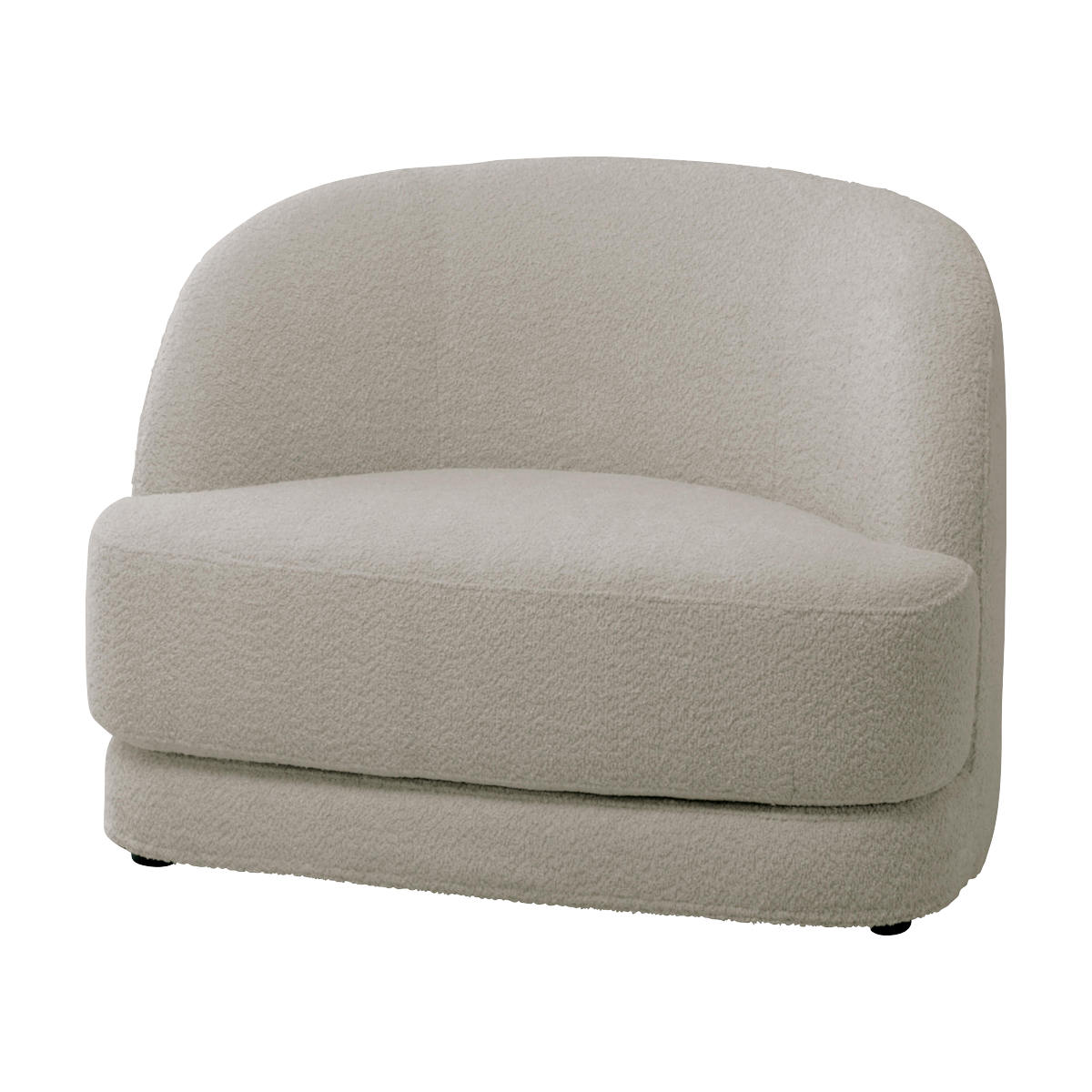 ソファ 1人掛け 幅99cm bean ブークレ生地 おしゃれ ホテルライク ( ソファー 脚なし 一人掛け リビングソファ ローソファ フロアソファ 完成品 ウレタン ファブリック カバーリング ラウンジソファ 曲線 ) 【ベージュ】 ベージュ