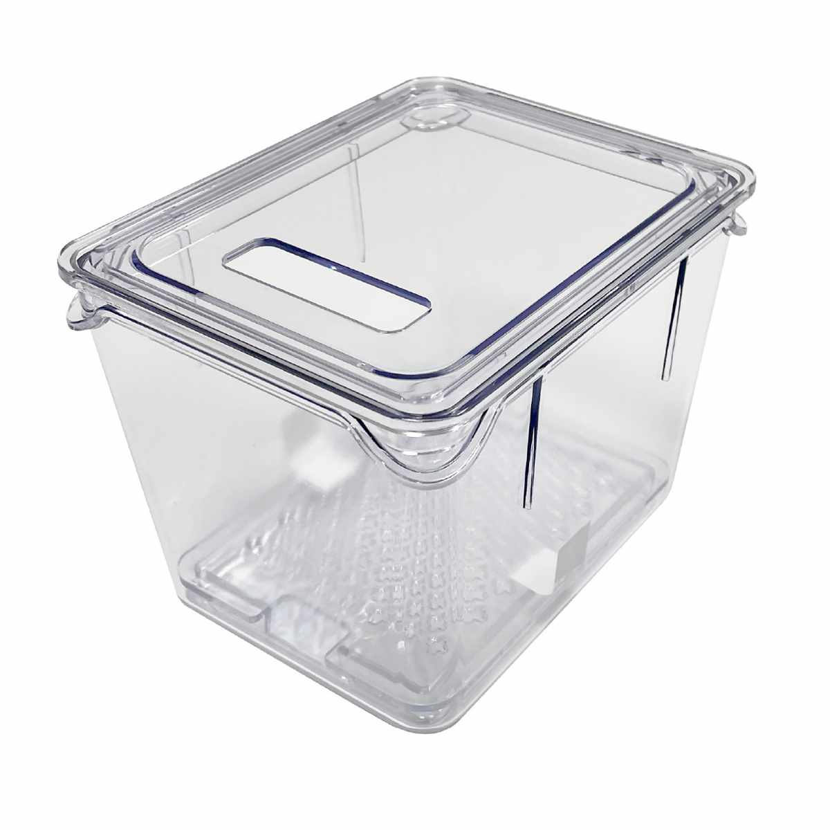 保存容器 すのこ付き 透明 野菜保存容器 Sサイズ ( 冷蔵庫収納 冷蔵庫 収納ケース トレー 深型 日本製 BPAフリー 蓋付き スタッキング 食品保存 水切り ストッカー 冷蔵室 野菜室 整理 すのこ 中が見える プラスチック )