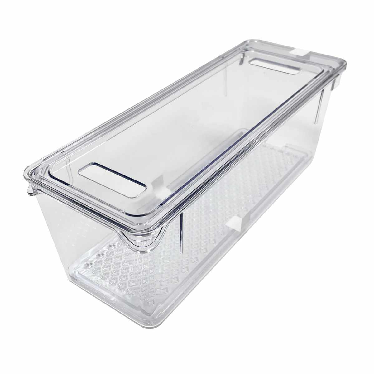 保存容器 すのこ付き 透明 野菜保存容器 Mサイズ ( 冷蔵庫収納 冷蔵庫 収納ケース トレー 深型 日本製 BPAフリー 蓋付き スタッキング 食品保存 水切り ストッカー 冷蔵室 野菜室 整理 すのこ 中が見える プラスチック )