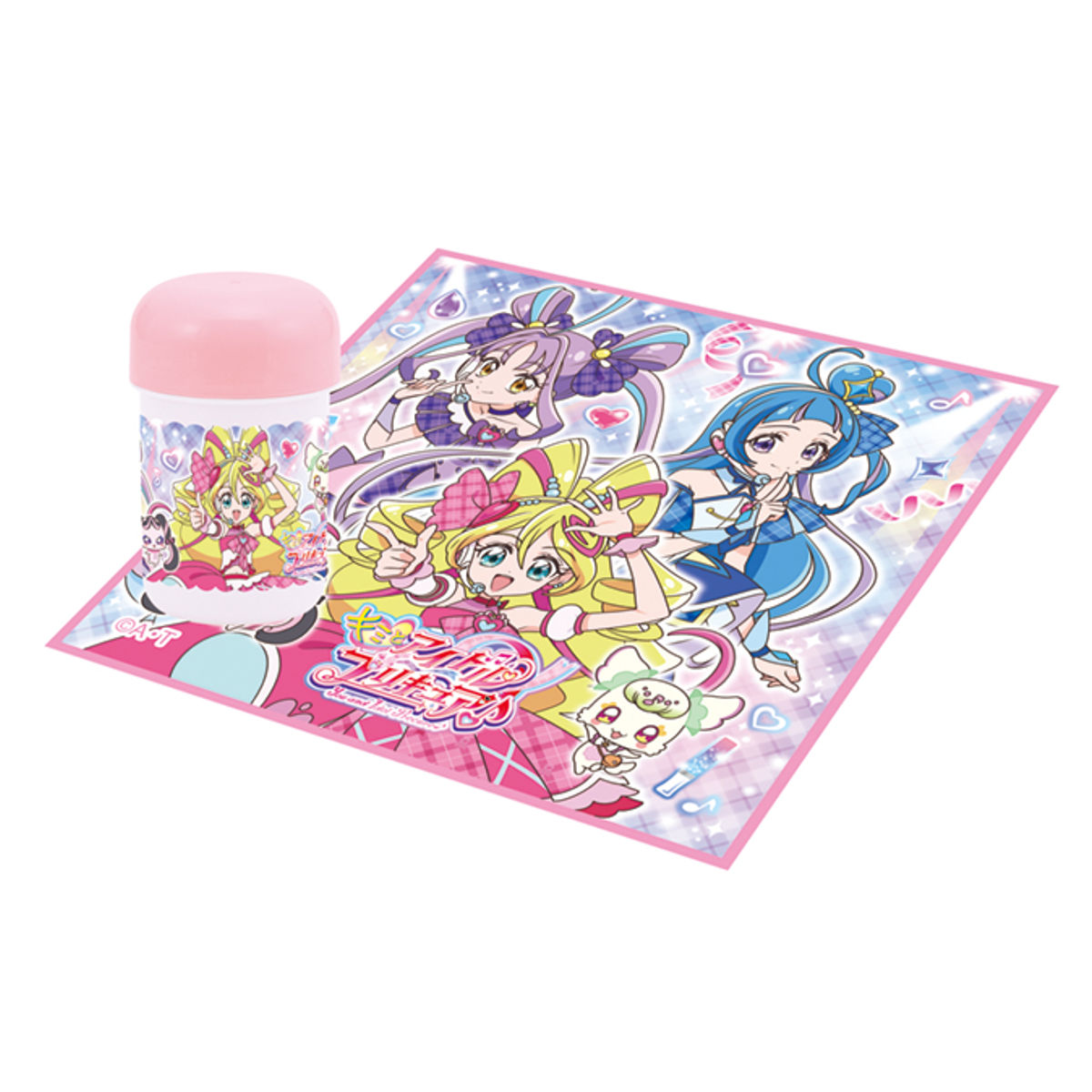 おしぼりセット キミとアイドルプリキュア ( プリキュア 抗菌 おしぼり お手拭き タオル ハンカチ 子供 キミとアイドルプリキュア♪ ハンドタオル おしぼりタオル おしぼりケース 給食 幼稚園 保育園 キッズ )