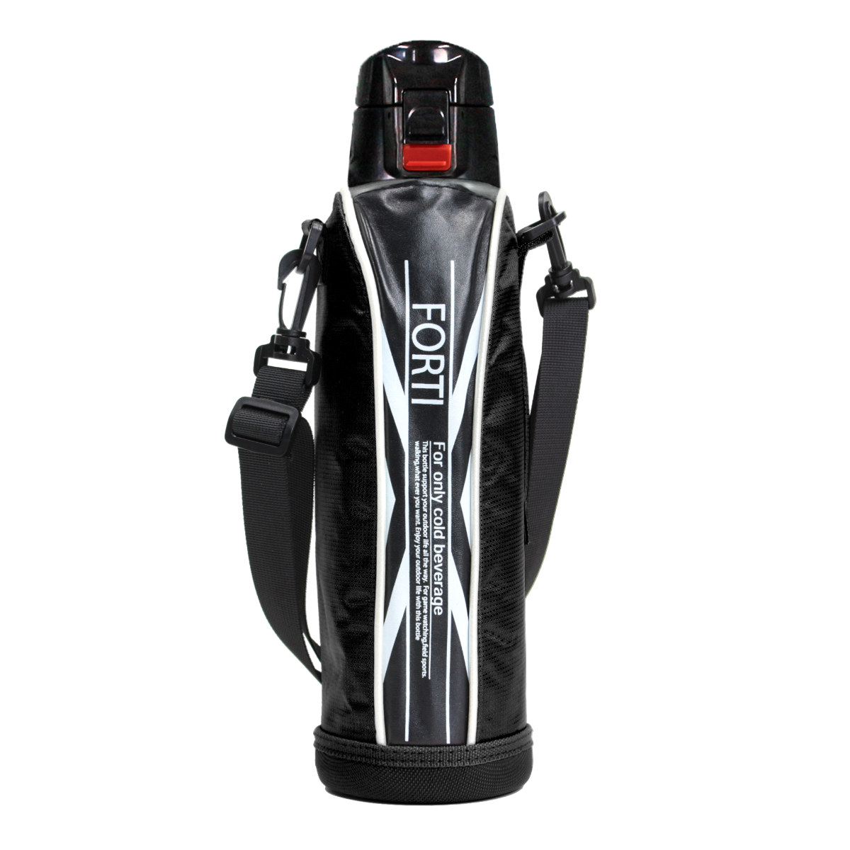 水筒 直飲み 1.5L カバー付 NEWフォルティ 保冷専用 ( ダイレクトボトル ステンレスボトル 保冷 すいとう ボトル スポーツボトル ステンレス製 カバー付き 子供 キッズ ) 【ブラック】 ブラック