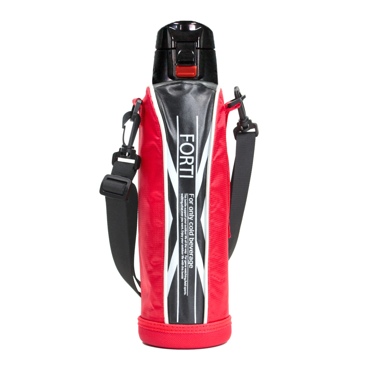 水筒 直飲み 1.5L カバー付 NEWフォルティ 保冷専用 ( ダイレクトボトル ステンレスボトル 保冷 すいとう ボトル スポーツボトル ステンレス製 カバー付き 子供 キッズ ) 【レッド】 レッド