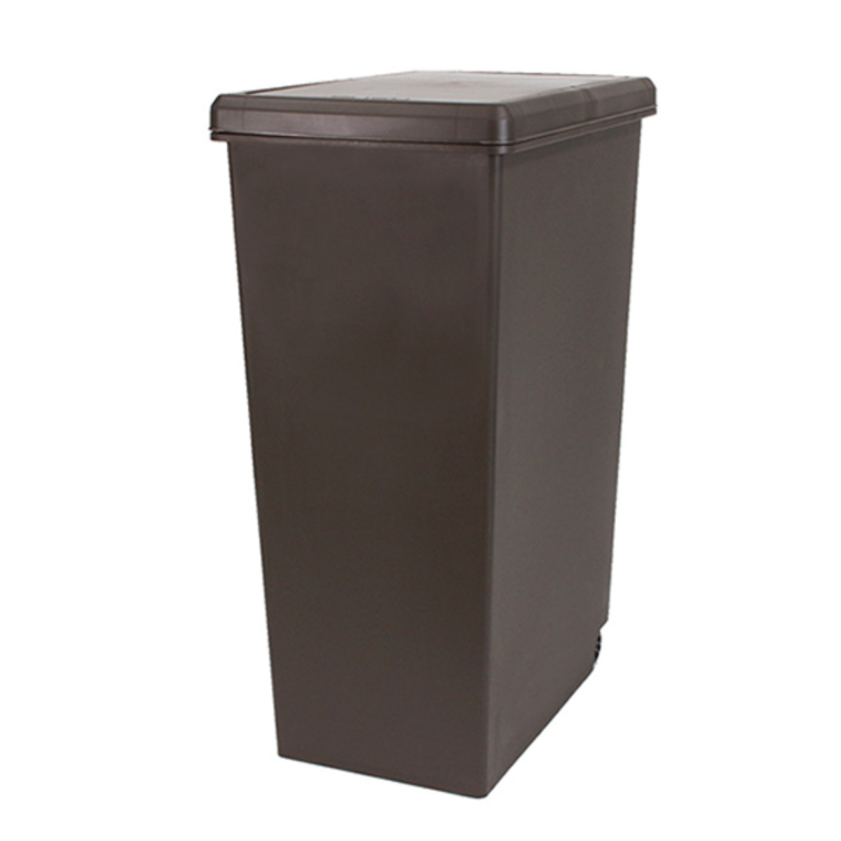 ゴミ箱 45L 同色2個セット スライドペール 無地 ふた付き ( ごみ箱 45リットル スリム スライド蓋 キッチン 分別 縦型 2個 まとめ買い セット ダストボックス 蓋つき キャスター付き 袋止め付き シンプル おしゃれ ) 【ブラウン】 ブラウン