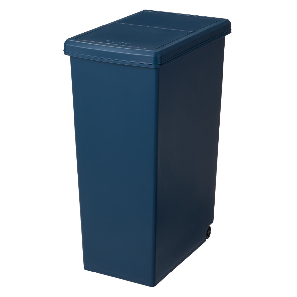 ゴミ箱 45L 同色3個セット スライドペール 無地 ふた付き ( ごみ箱 45リットル スリム スライド蓋 キッチン 分別 縦型 3個 まとめ買い セット ダストボックス 蓋つき キャスター付き 袋止め付き シンプル おしゃれ ) 【ナイトブルー】 ナイトブルー