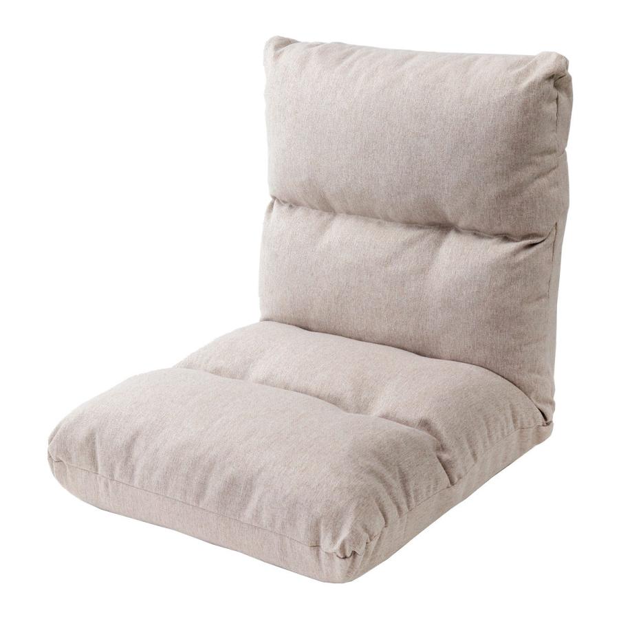 座椅子 幅47cm リクライニング 14段階 高反発 ウレタン ファブリック ( コンパクト 座いす 座イス チェア フロアチェア 1人掛け へたりにくい フラット 北欧風 ) 【ベージュ】 ベージュ