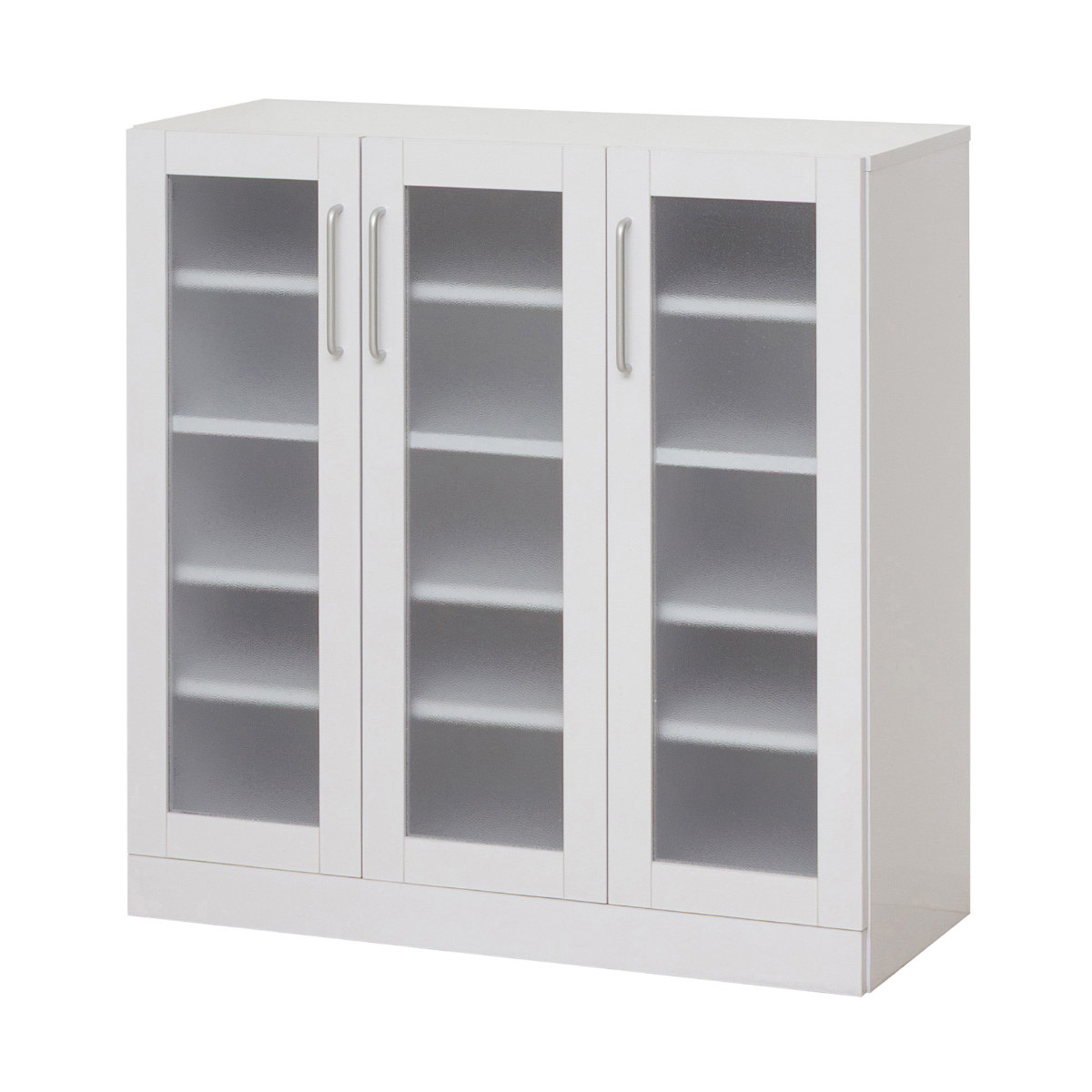 食器棚 幅89.5cm 高さ90cm メラミン すりガラス 背面化粧 ( カップボード キッチン 収納 可動棚 引出し 大容量 食器収納 スリム 隙間収納 ホワイト 家具 シンプル )