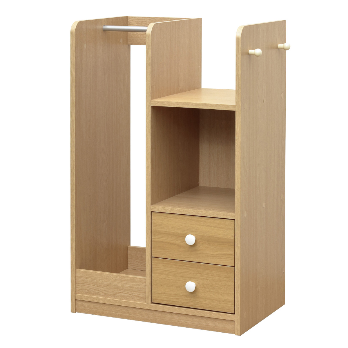 ランドセルラック 幅60cm キャスター付き ハンガーラック付き ( ランドセル収納 ランドセル置き ハンガー付き 引き出し 本棚 子ども 収納棚 ランドセル ラック ワゴン キッズラック お片づけラック 収納 キッズ家具 ) 【ナチュラル】 ナチュラル