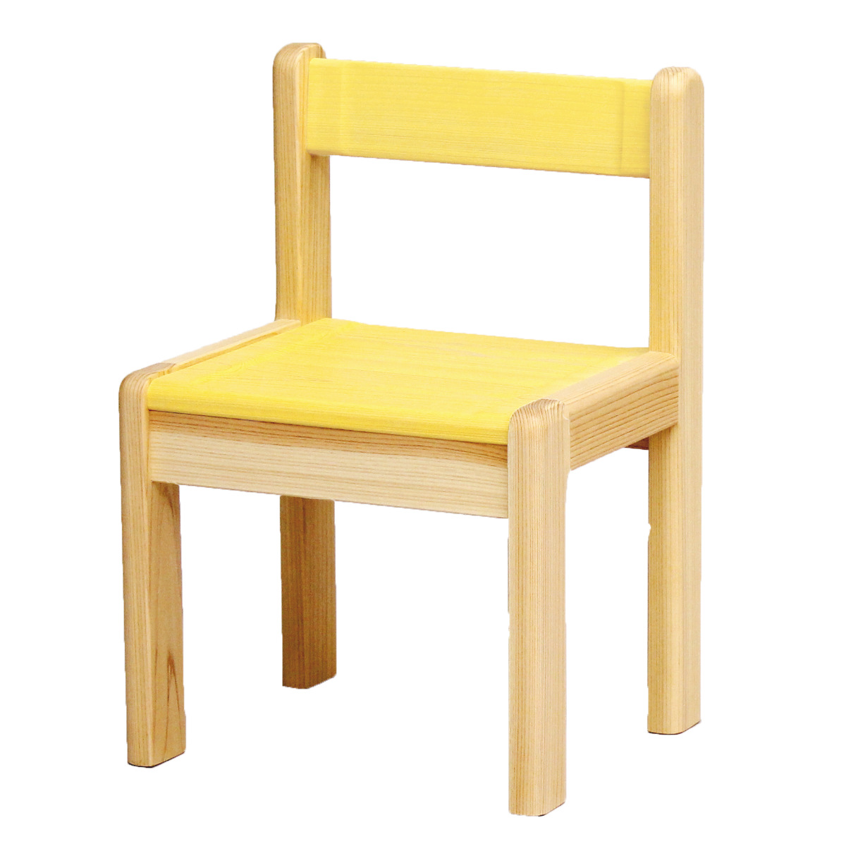 学習椅子 SS 身長80cm向け TODDLER 木製 ひのき 日本製 ( 開梱設置 チェア イス 椅子 ヒノキ キッズチェア 天然木 完成品 軽量 ローチェア 子供椅子 角丸 安心 ミニ 子供 子ども お絵描き 勉強 学習 キッズ家具 背もたれ ) 【イエロー】 イエロー