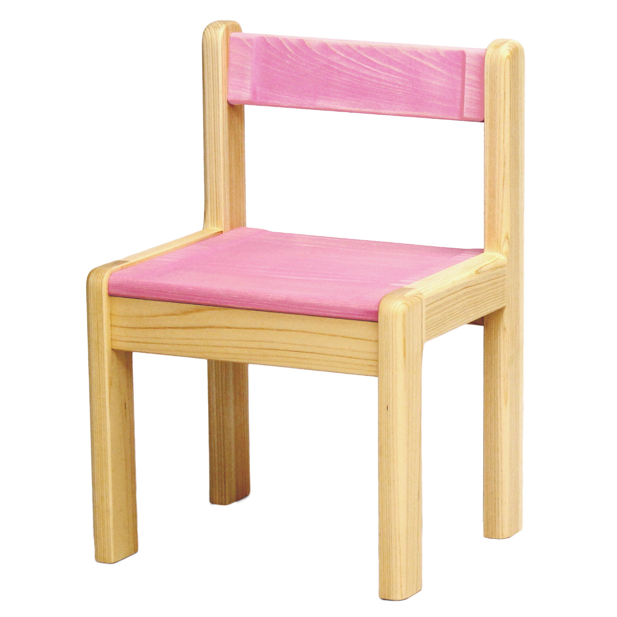 学習椅子 L 身長110cm向け TODDLER 木製 ひのき 日本製 ( 開梱設置 チェア イス 椅子 ヒノキ キッズチェア 天然木 完成品 軽量 ローチェア 子供椅子 角丸 安心 ミニ 子供 子ども お絵描き 勉強 学習 キッズ家具 背もたれ ) 【ピンク】 ピンク