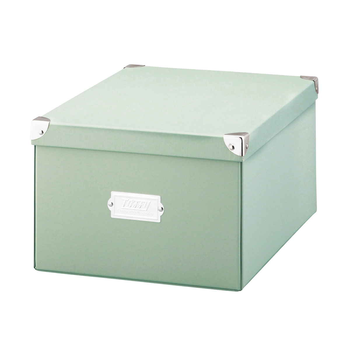 収納ボックス Toffy マジックボックス L ふた付き A4 幅27×奥行38×高さ18cm ( 収納 ボックス 箱 紙 紙製 パルプ フタ付き 小物収納 小物入れ ケース ストック 積み重ね 金属 金具付き 丈夫 折りたたみ 整理整頓 片付け ) 【ペールアクア】 ペールアクア