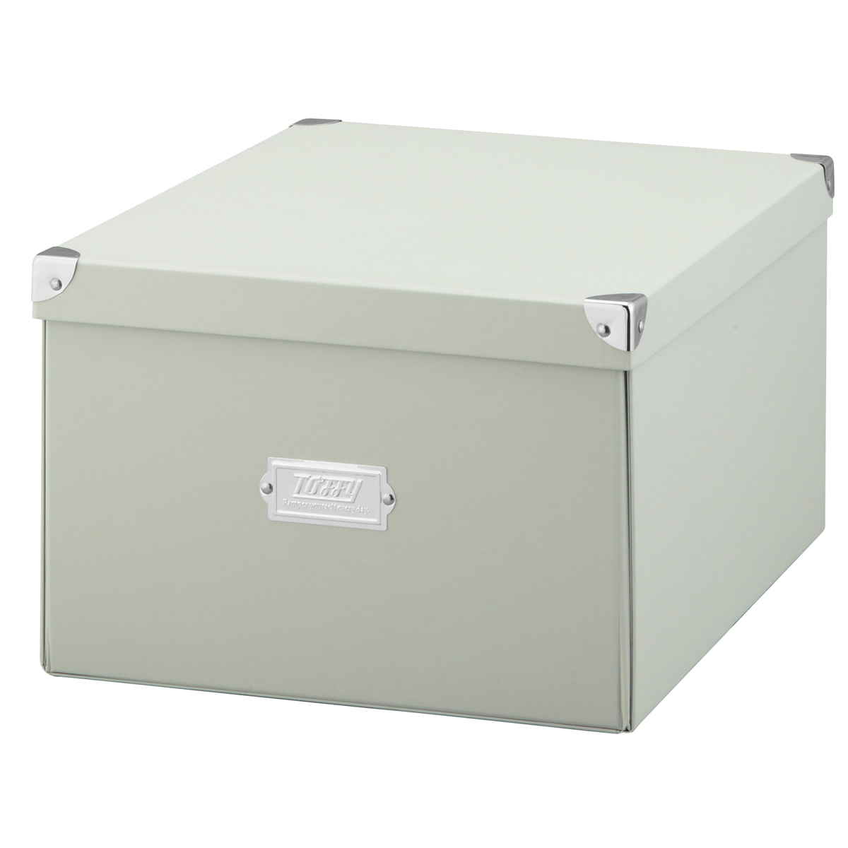 収納ボックス Toffy マジックボックス XL ふた付き 幅31×奥行40×高さ21cm ( 収納 ボックス 箱 紙 紙製 パルプ フタ付き 小物収納 小物入れ ケース ストック 積み重ね 金属 金具付き 丈夫 折りたたみ 整理整頓 片付け ) 【アッシュホワイト】 アッシュホワイト