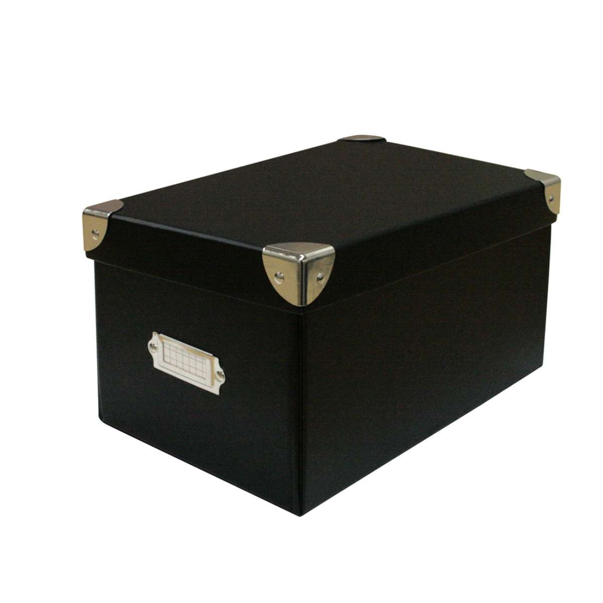 収納ボックス roomonize マジックボックス S ふた付き 幅15.5×奥行26×高さ13.5cm ( 収納 ボックス 箱 紙 紙製 パルプ フタ付き 小物収納 小物入れ ケース ストック 積み重ね 金属 金具付き 丈夫 折りたたみ 整理整頓 片付け ) 【ブラック】 ブラック