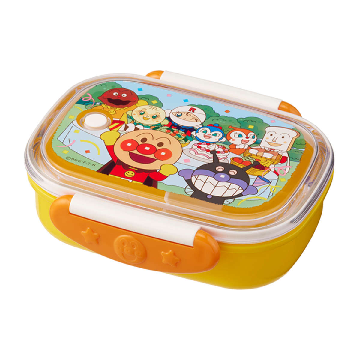 弁当箱 1段 280ml 抗菌ロック式弁当箱 アンパンマン ( お弁当箱 ランチボックス 食洗機対応 レンジ対応 一段 エア調節 日本製 仕切り付き 食洗機OK レンジOK お弁当 弁当 エア調節弁付き こども用 ) 【イエロー】 イエロー