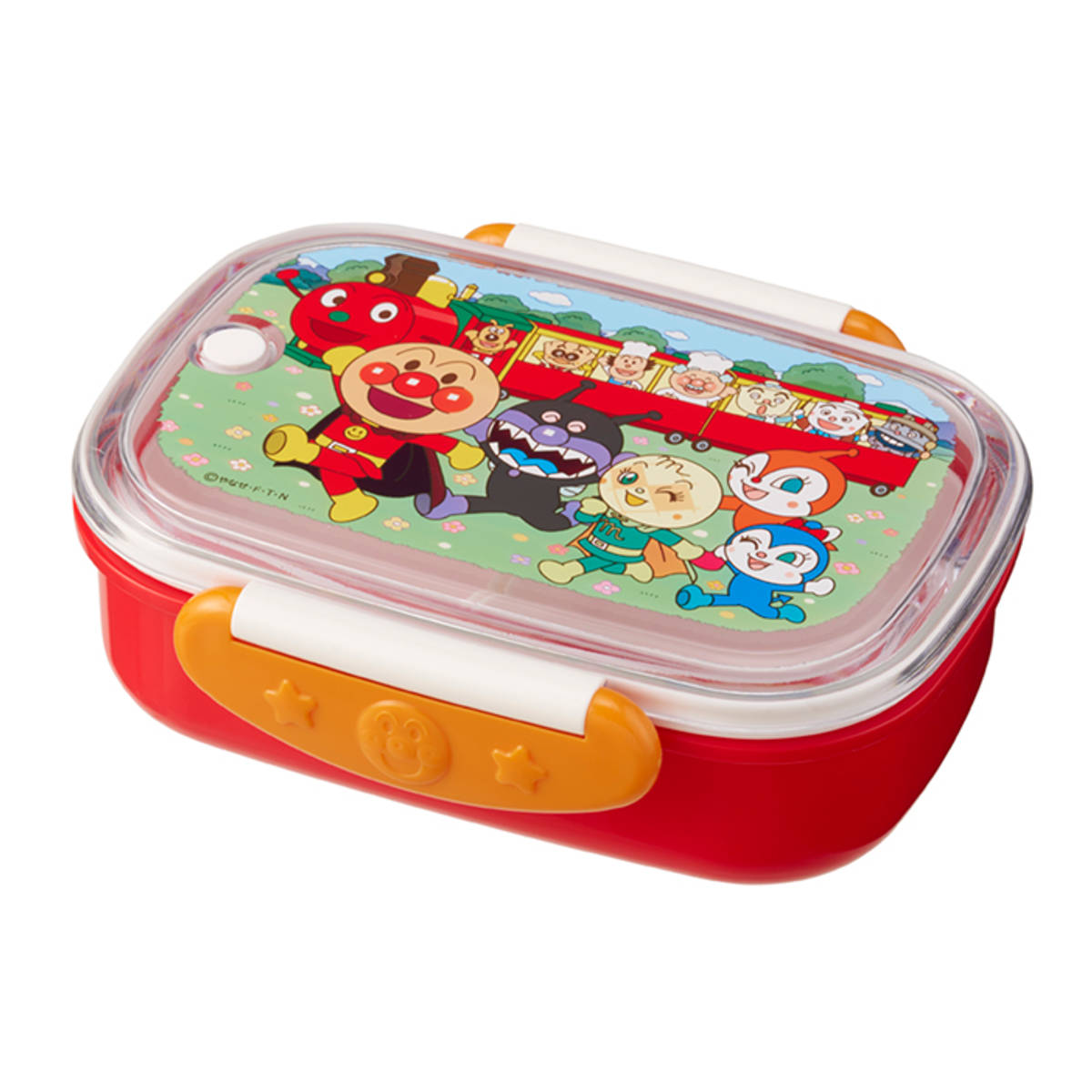 弁当箱 1段 360ml 抗菌ロック式弁当箱 アンパンマン ( お弁当箱 ランチボックス 食洗機対応 レンジ対応 一段 エア調節 日本製 中子付き 食洗機OK レンジOK お弁当 弁当 エア調節弁付き こども用 ) 【レッド】 レッド