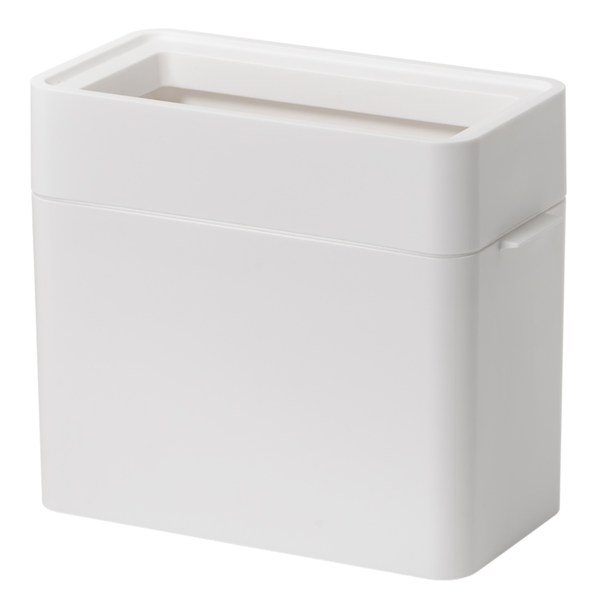 ゴミ箱 9.5L マルチパーパスビン ( ごみ箱 9.5リットル オープンタイプ コンパクト 洗面所 キッチン リビング ふた無し スリム シンプル 袋止め付き ゴミ袋が見えない 収納 ポケット付き 角型 日本製 ) 【ホワイト】 ホワイト