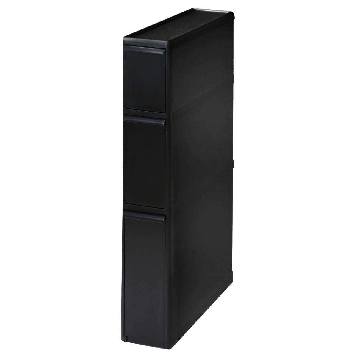 キッチンストッカー スリムストレージ ファイントールストッカー 幅14cm 3段 FTS-111L ( ストッカー スリム 収納ストッカー キッチン収納 隙間収納 14cm 15cm スリムストッカー すきま すき間 キッチン 収納 スリムキッチンラック ) 【ブラック】 ブラック