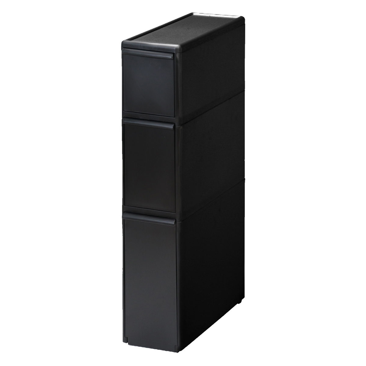 キッチンストッカー スリムストレージ トールストッカー 幅17cm 3段 TS-111L ( ストッカー スリム 収納ストッカー キッチン収納 隙間収納 17cm 18cm スリムストッカー すきま すき間 キッチン 収納 スリムキッチンラック 三段 ) 【ブラック】 ブラック