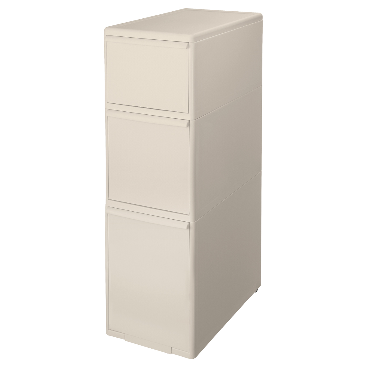 キッチンストッカー スリムストレージ ミディストッカー 幅25.5cm 3段 MS-111DL ( ストッカー スリム 収納ストッカー キッチン収納 隙間収納 25.5cm 25cm スリムストッカー すきま すき間 キッチン 収納 スリムキッチンラック 三段 ) 【ベージュ】 ベージュ