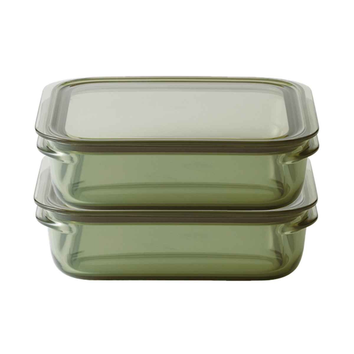 保存容器 1.2L 調理ができる保存容器 Lサイズ 2個入 ( 日本製 密閉 プラスチック 電子レンジ対応 食洗機対応 冷凍庫OK 電子レンジ調理器 保存 容器 フードコンテナ 1200ml 透明 割れにくい 軽い 丈夫 フードストッカー ) 【グリーン】 グリーン