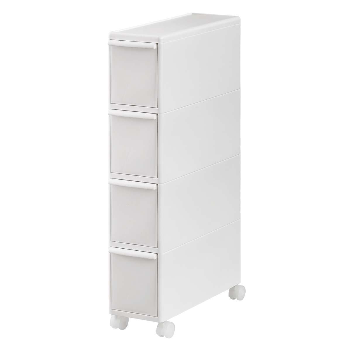 キッチンストッカー スリムストレージ トールストッカー 幅17cm 4段 TS-4L ( キャスター付き ストッカー スリム 収納ストッカー キッチン収納 隙間収納 17cm 18cm オールホワイト スリムストッカー キッチン 収納 四段 隙間 )