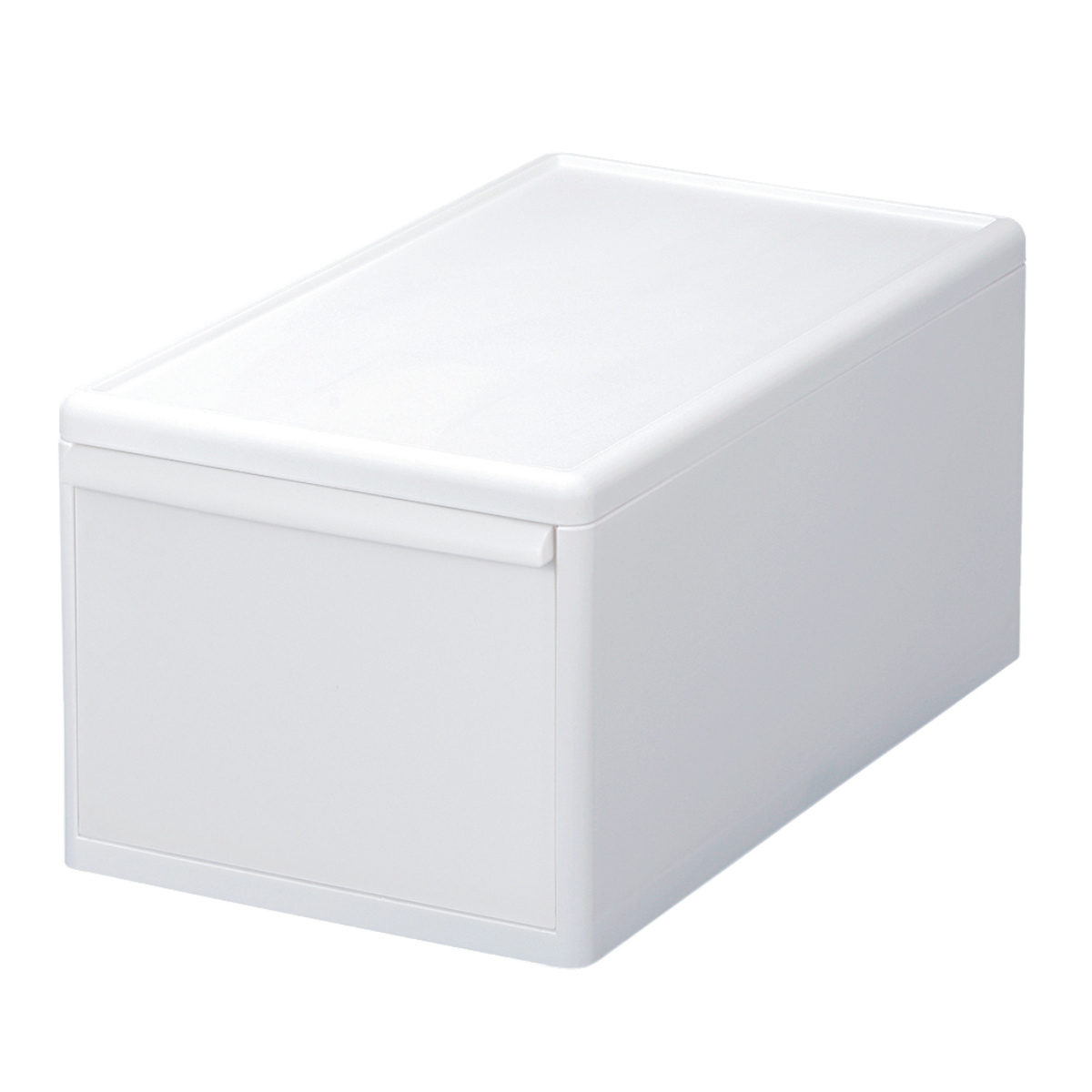 収納ケース 同色3個組 組み合わせて使える収納ケース ミディM ( 収納 プラスチック 引き出し 幅25.5×奥行46.5×高さ21.5cm 日本製 クローゼット 隙間収納 収納ボックス 脱衣所 押入れキッチン 積み重ね 同色3個セット ) 【オールホワイト】 オールホワイト