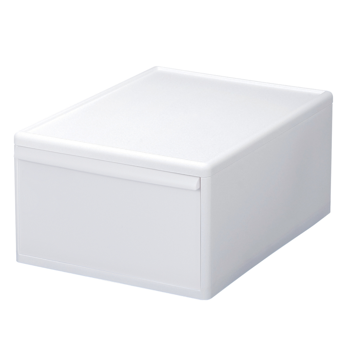 収納ケース 同色3個組 組み合わせて使える収納ケース ワイドM ( 収納 プラスチック 引き出し 幅34×奥行46.5×高さ21.5cm 日本製 クローゼット 隙間収納 収納ボックス 脱衣所 ワイド 押入れキッチン 積み重ね 同色3個セット ) 【オールホワイト】 オールホワイト