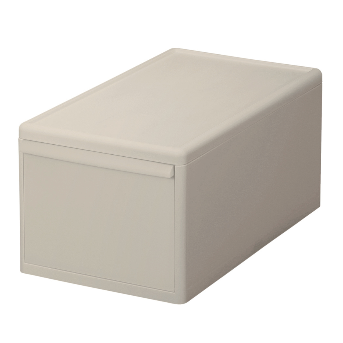 収納ケース ミディ M 幅25.5×奥行46.5×高さ21.5 ( MOS 収納ボックス プラスチック 引き出し 収納 ケース ボックス 日本製 クローゼット スタッキング ジョイント 押入れ収納 キッチン 洗面所 おもちゃ 衣類 白 ベージュ ) 【オールベージュ】 オールベージュ