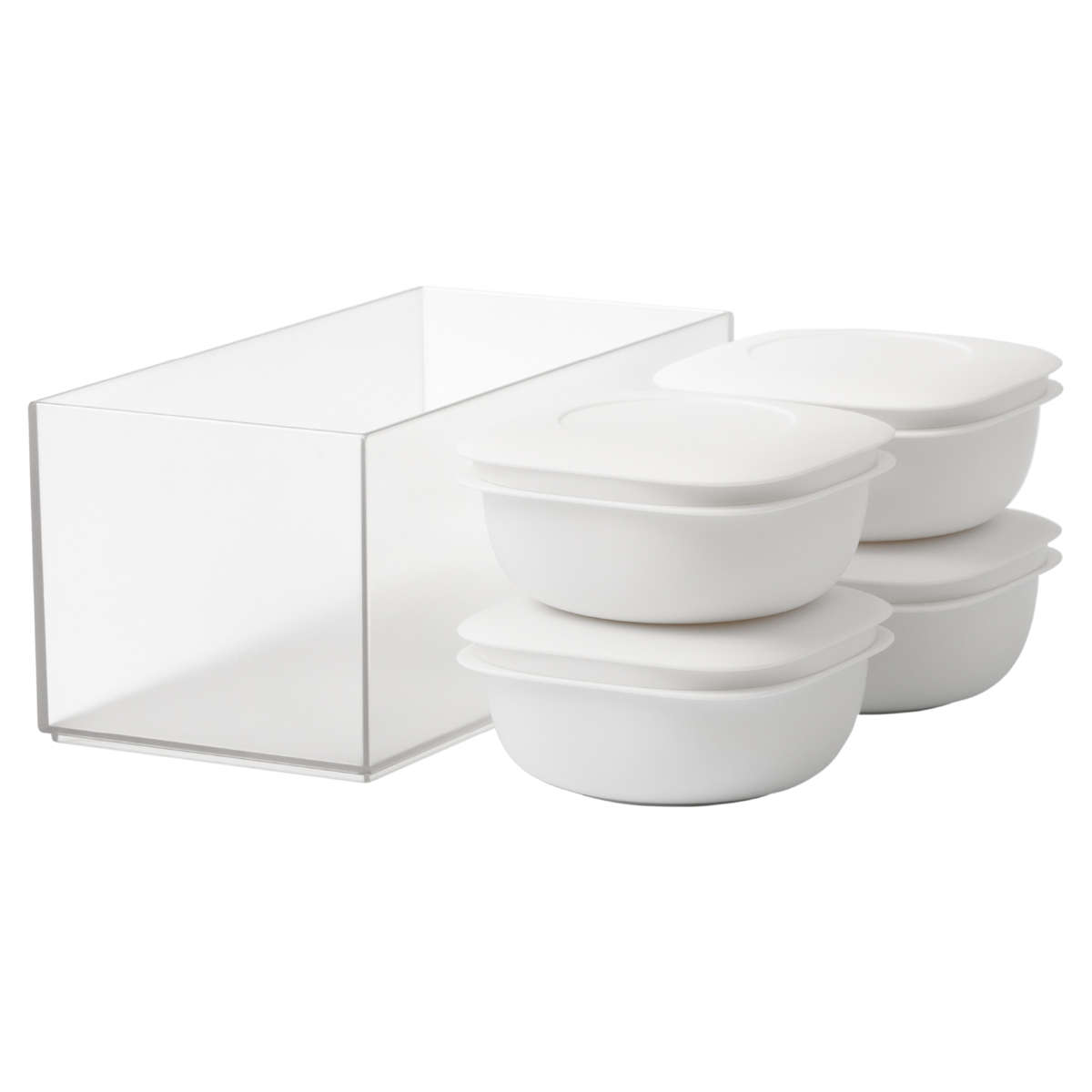 冷凍ご飯容器 蒸気であたためる 冷凍ごはん容器 4個組 収納ボックス付き 保存容器 ライクイット ( 電子レンジ調理器 冷凍 ごはん容器 蒸し器 日本製 like-it ご飯容器 レンジ 食洗機 対応 容器 保存 調理 冷凍ごはん ザル すのこ ) 【ホワイト】 ホワイト