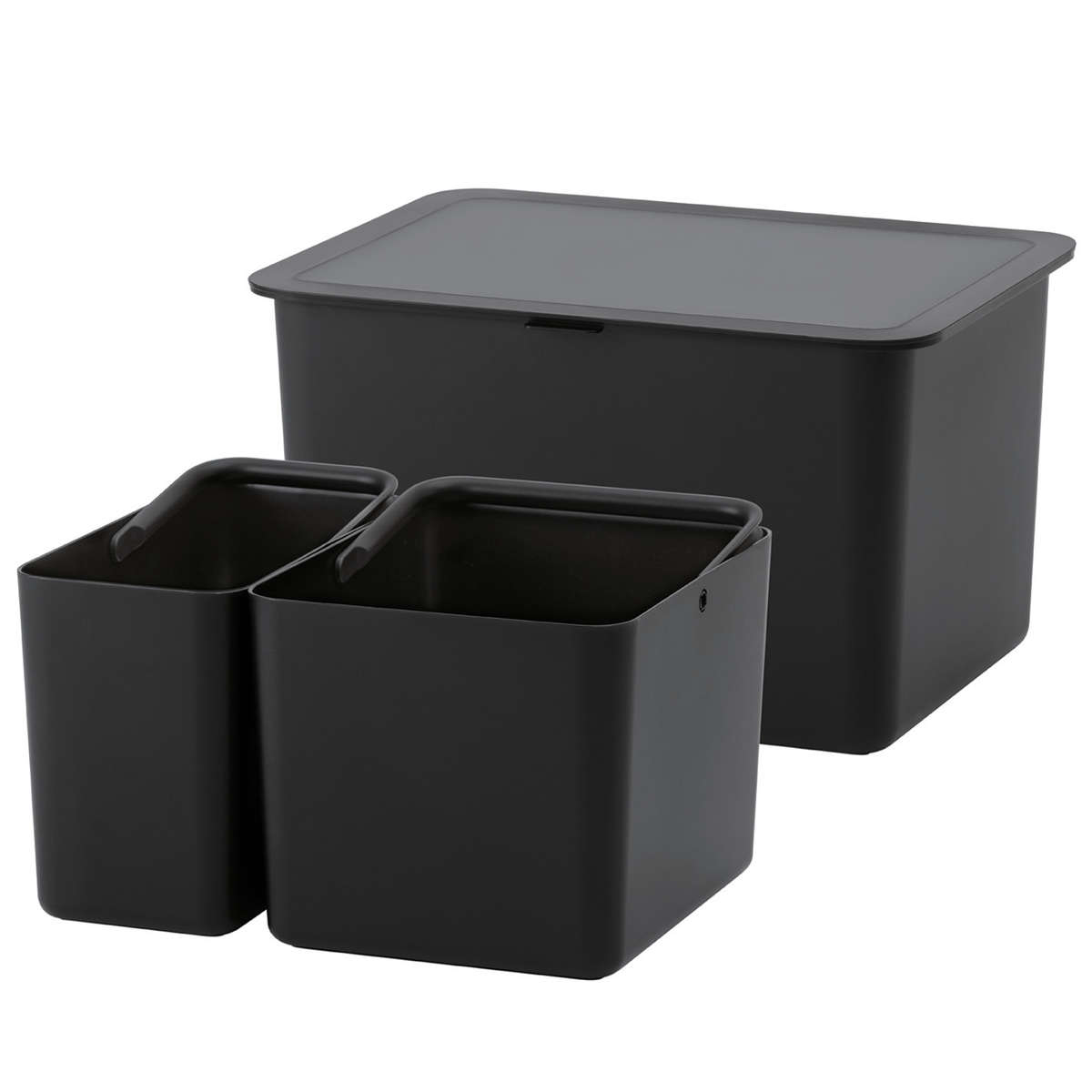 米びつ 3kg 5kg 10kg Pantry Stock Case フタ付きケース インナーセット 計量カップ付き ( ライクイット 日本製 米櫃 ライスストッカー ライスボックス 抗菌 保存容器 お米収納 白米 玄米 雑穀 分けて入れられる コンテナ like-it ) 【ブラック】 ブラック