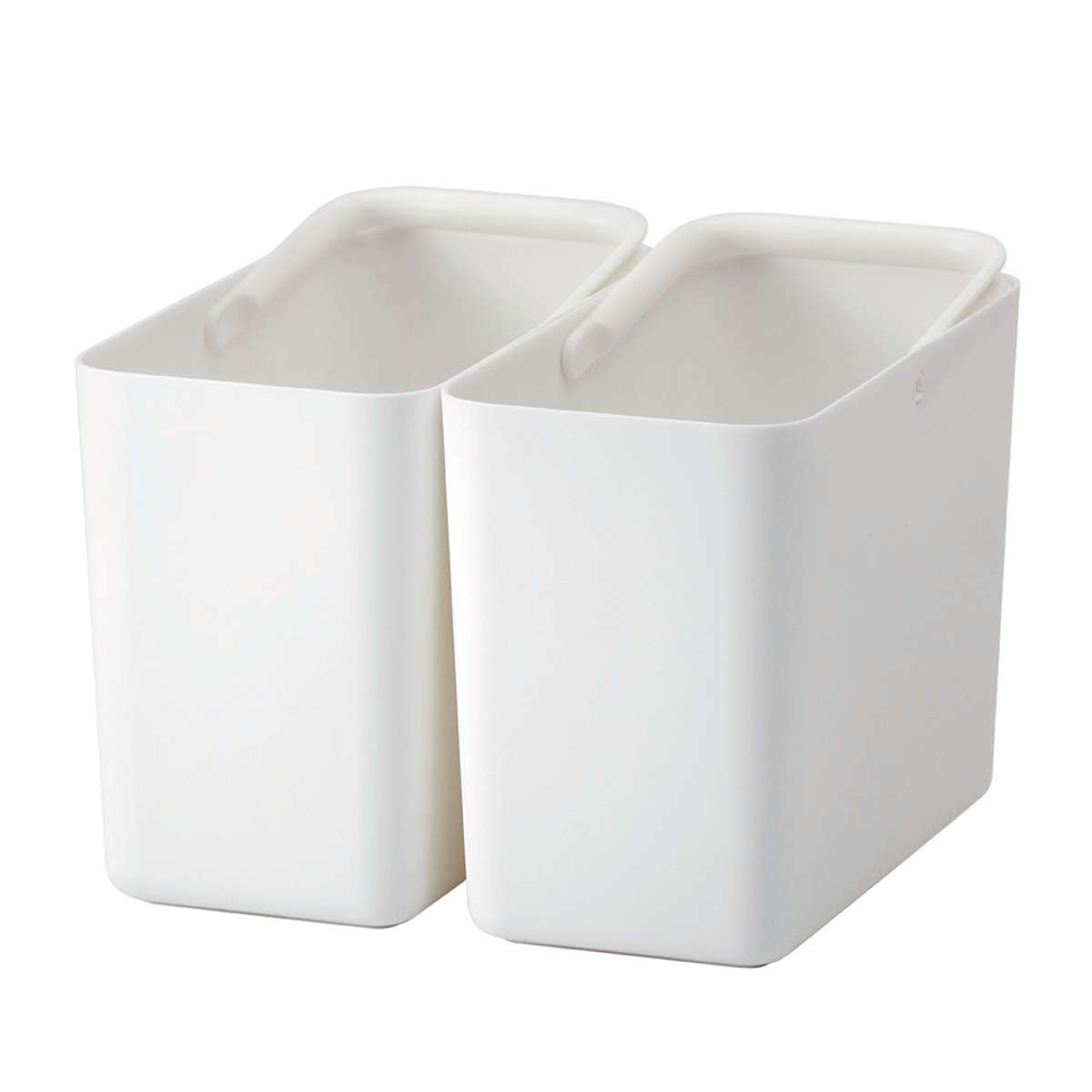 キッチン収納ケース Pantry Stock Case ハンドル付きケース スリム 2個組 ( ライクイット 日本製 キッチンストッカー 戸棚 ケース パントリー ボックス 抗菌 戸棚ボックス 戸棚ストッカー 収納ボックス 整理 ハンドル like-it ) 【ホワイト】 ホワイト