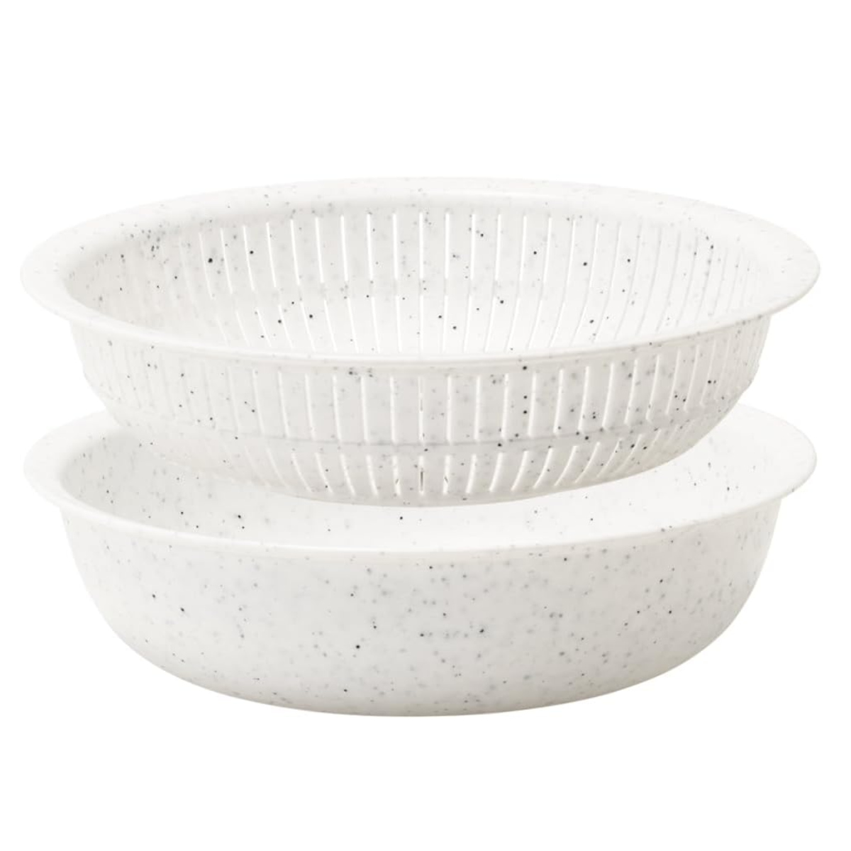 米研ぎボウル ザル 浅型 ライクイット 電子レンジ対応 食洗機対応 日本製 米とぎにも使えるザルとボウル LBK-02 ( like-it 米研ぎザル 米とぎ セット 米研ぎ用ボウル 米研ぎボール 水切りザル 水切りボウル ) 【ストーン】 ストーン