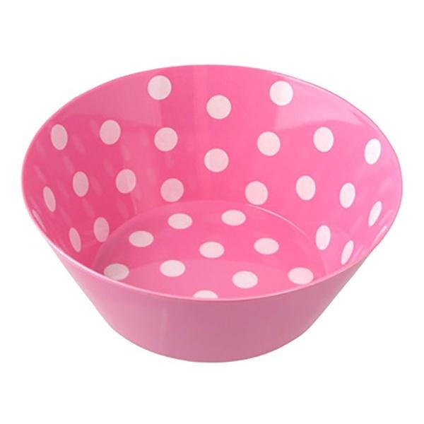ボウル 同色6個セット メラミンボウル 14cm カラードット イエロー ( メラミン お皿 取り皿 ドット 水玉 メラミン食器 器 子供用 食器 キッズ ベビー かわいい 割れにくい 6枚入り 6枚 メラミン製 お椀 丈夫 軽い ) 【ピンク】 ピンク