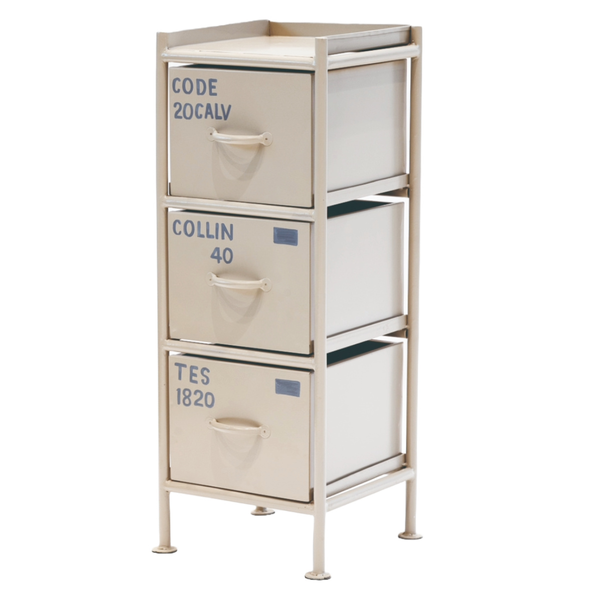 スチール スリムチェスト 幅30cm 引出し3杯 インダストリアル 完成品 ( チェスト スリム 引き出し 3杯 棚 ラック 飾り棚 省スペース ブラック グレー ベージュ ) 【ベージュ】 ベージュ