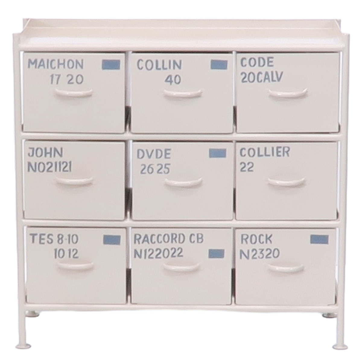 スチールチェスト 幅85cm 引出し9杯 インダストリアル 完成品 ( チェスト スチール 引き出し 9杯 棚 ラック 飾り棚 ブラック グレー ベージュ ) 【ベージュ】 ベージュ