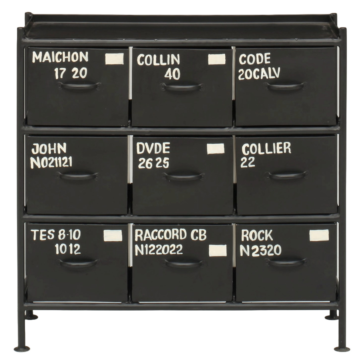 スチールチェスト 幅85cm 引出し9杯 インダストリアル 完成品 ( チェスト スチール 引き出し 9杯 棚 ラック 飾り棚 ブラック グレー ベージュ ) 【ブラック】 ブラック