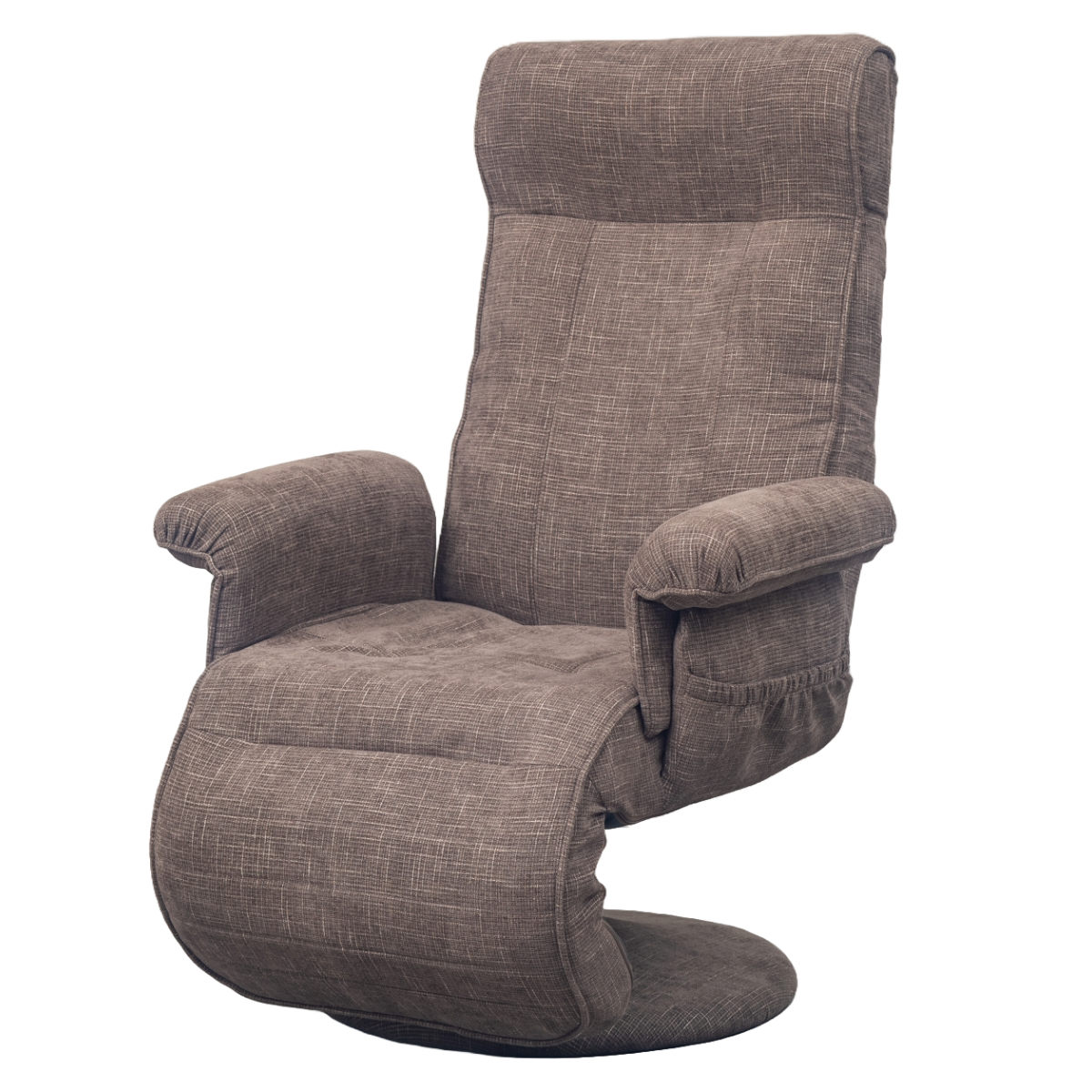 高座椅子 ハイバックタイプ 回転 昇降式 座面高42~48cm ジネシー ( 座椅子 無段階リクライニング ヘッドレスト フットレスト 角度調節可能 肘掛け チェア イス 椅子 リラックス 収納ポケット ファブリック ポケットコイル ) 【ブラウン】 ブラウン