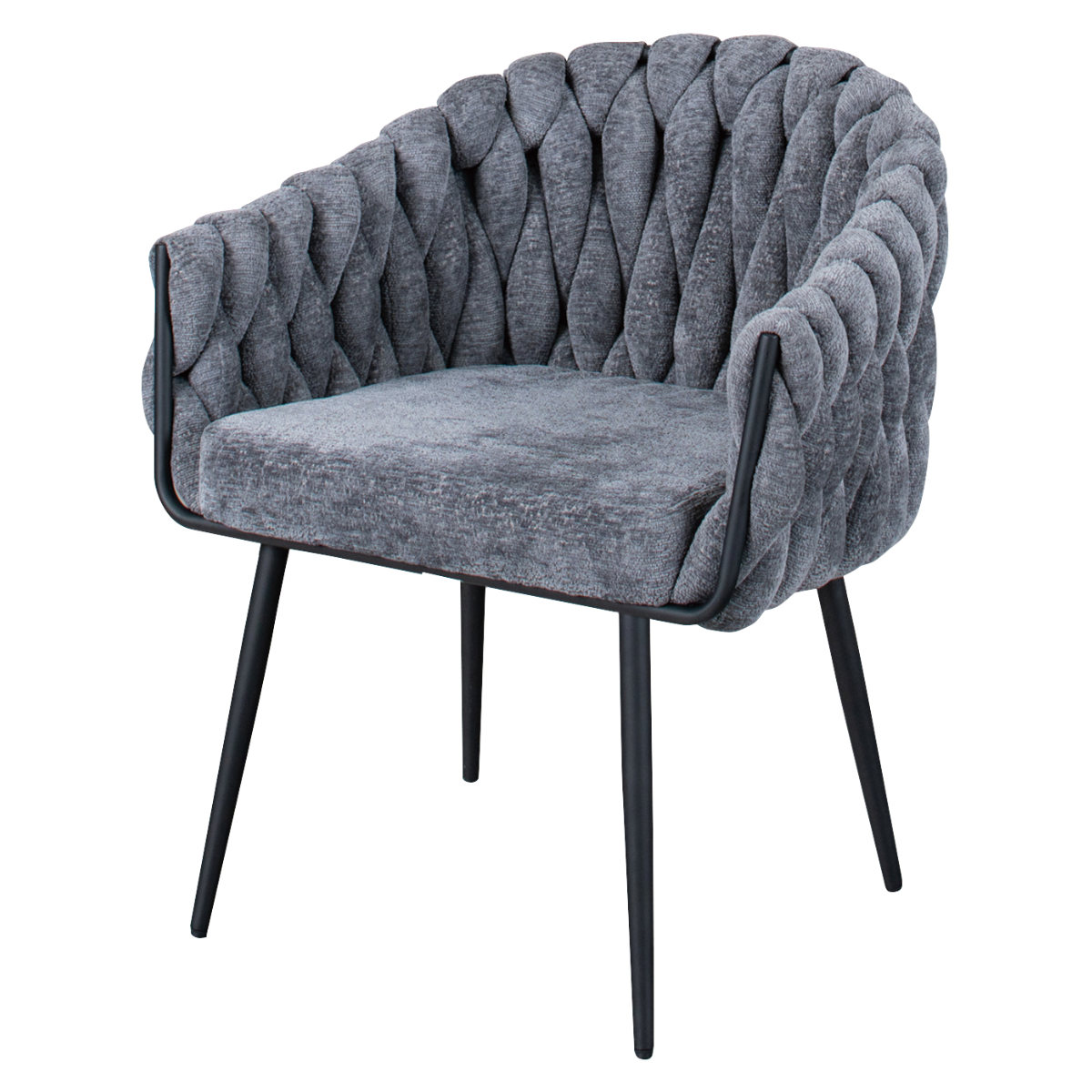 ダイニングチェア 座面高42cm カノン ( チェア 1人掛け 椅子 肘掛け クッション付き ソファ リビングチェア パーソナルチェア リラックス チェアー イス いす リビング ファブリック リビングチェアー ラグジュアリー ) 【グレー】 グレー