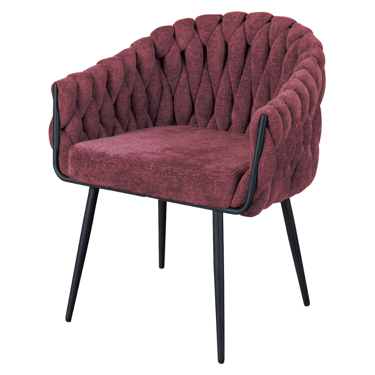 ダイニングチェア 座面高42cm カノン ( チェア 1人掛け 椅子 肘掛け クッション付き ソファ リビングチェア パーソナルチェア リラックス チェアー イス いす リビング ファブリック リビングチェアー ラグジュアリー ) 【レッド】 レッド