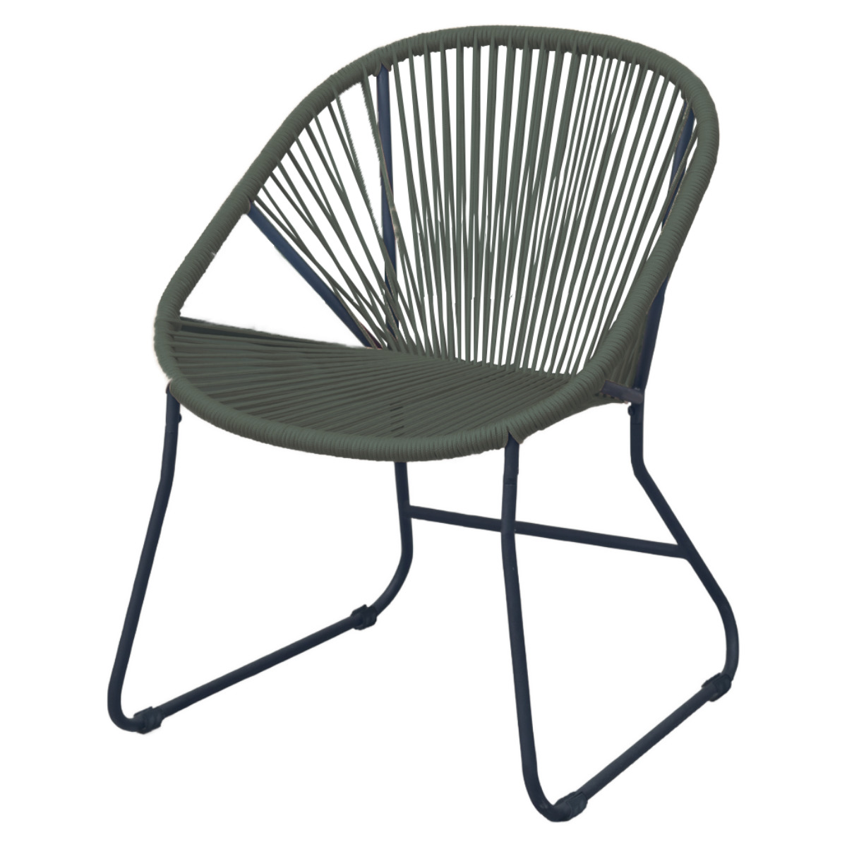 チェア 座面高43.5cm ロープチェア ダフネ ( チェアー イス 椅子 1人掛け ロープ スチール 軽量 1人用 リビングチェア ダイニングチェア スタイリッシュ おしゃれ カフェチェア パーソナルチェア いす リビング ダイニング ) 【ダークグレー】 ダークグレー