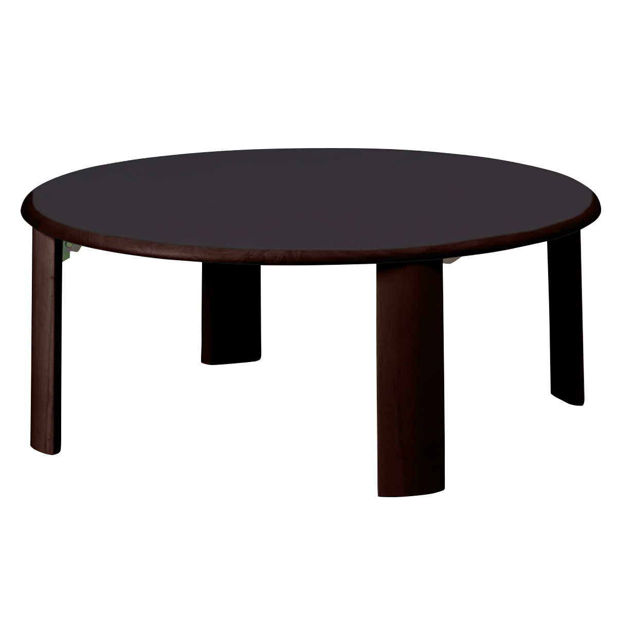 ローテーブル 円型 座卓 折りたたみ 直径80cm バーグ2 ( リビングテーブル テーブル 机 センターテーブル コンパクト 折れ脚 丸 木製 天然木 リビング 折り畳み 折りたたみテーブル おしゃれ 座卓テーブル ちゃぶ台 ) 【ダークブラウン】 ダークブラウン