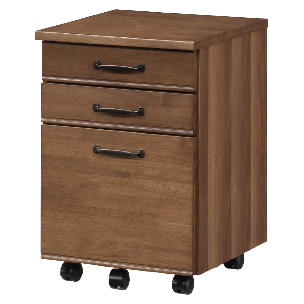 デスクワゴン 幅42cm 3段 キャスター付 トライR ( ワゴン サイドワゴン 引き出し 収納 デスク横 デスク下 サイドチェスト フルオープン 完成品 脇机 キャビネット サイドキャビネット 書類整理 おしゃれ モダン )