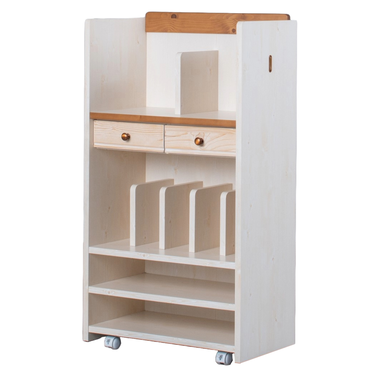 ランドセルラック 学習机用棚 トライP ( 収納 ラック ランドセル 木製 天然木 ランドセル収納 引き出し 棚 キッズ リビングラック 本棚 ワゴン 完成品 リビング キャスター付き かばん 置き場 学校教材 おしゃれ カントリー調 )