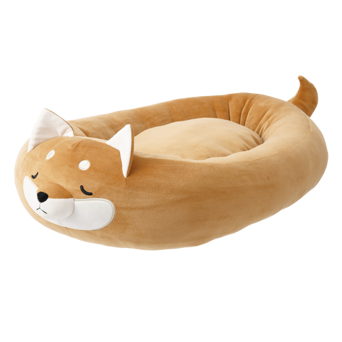 ペットベッド マシュマロベッド ペット 犬 猫 ( ベッド ペット用 ラウンド ダイカット 犬用 猫用 かわいい 室内 ペット用品 洗える すべり止め オールシーズン ペットソファ ペットクッション ) 【コタロウ ダイカット】 コタロウ ダイカット