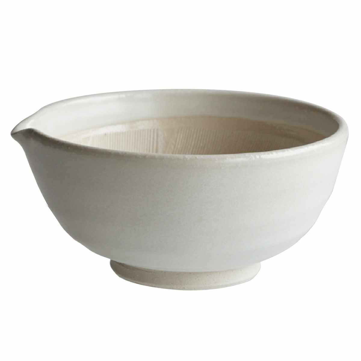 すり鉢 SALIU 片口すり鉢 直径19cm ( 日本製 陶器 美濃焼 すりばち ボウル 鉢 おしゃれ かわいい シンプル とろろ 離乳食 すりごま すり胡麻 ごま 調理 片口 ) 【白】 白