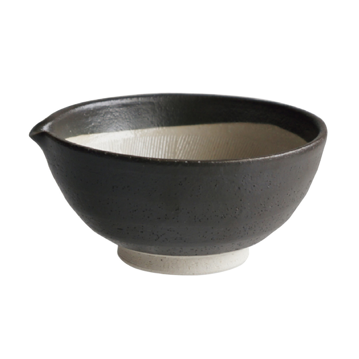 すり鉢 SALIU 片口すり鉢 直径16cm ( 日本製 陶器 美濃焼 すりばち ボウル 鉢 おしゃれ かわいい シンプル とろろ 離乳食 すりごま すり胡麻 ごま 調理 片口 ) 【黒】 黒