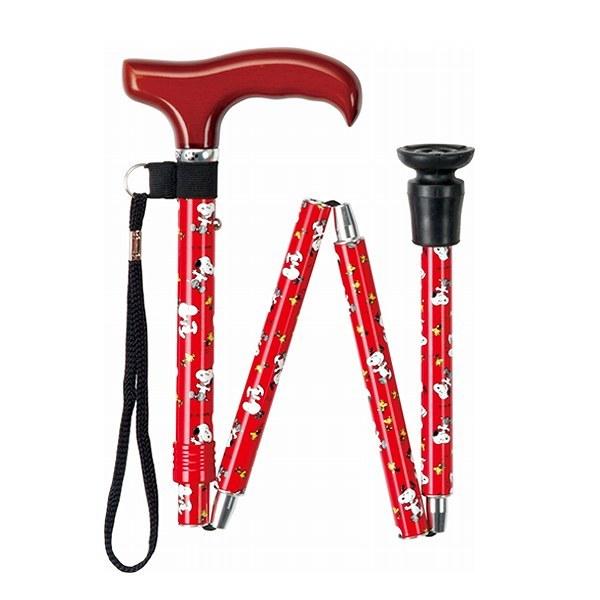 杖 折りたたみ ステッキ アルミ製 スヌーピー キャラクター （ 軽量